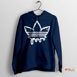 Turn Heads Cannabis Leaf Three Stripes Navy Hoodie