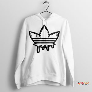 Turn Heads Cannabis Leaf Three Stripes White Hoodie