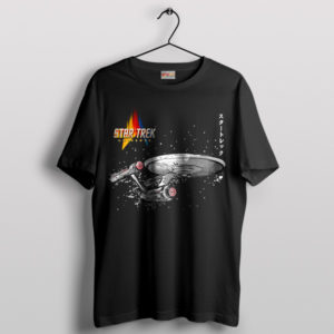 Ukiyo-e Voyager Starship Enterprise Black T-Shirt