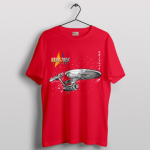 Ukiyo-e Voyager Starship Enterprise Red T-Shirt