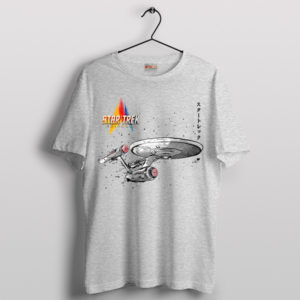 Ukiyo-e Voyager Starship Enterprise Sport Grey T-Shirt