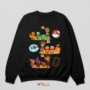 Unite Digimon Pokemon and Yu-Gi-Oh Black Sweatshirt