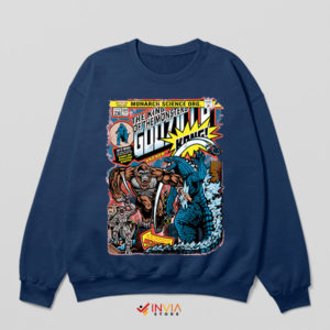 Vintage Clash Godzilla vs Kong Navy Sweatshirt