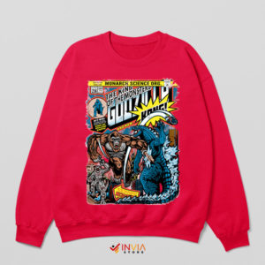 Vintage Clash Godzilla vs Kong Red Sweatshirt