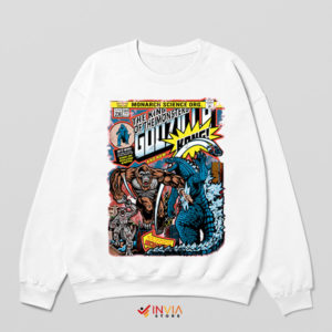 Vintage Clash Godzilla vs Kong White Sweatshirt