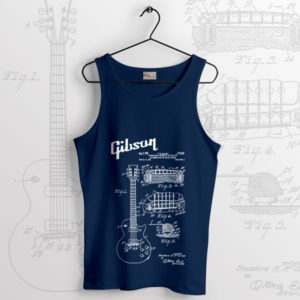 Vintage Inspiration Gibson Blueprint Navy Tank Top