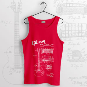 Vintage Inspiration Gibson Blueprint Red Tank Top