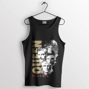 Vintage Queen Forever Graphic Art Black Tank Top