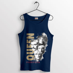 Vintage Queen Forever Graphic Art Navy Tank Top