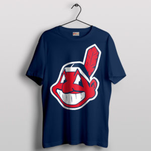 Vintage Victory Chief Wahoo Cleveland Navy T-Shirt