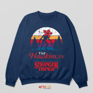 Visit Stranger Things Town Hawkins Navy Sweatshirt