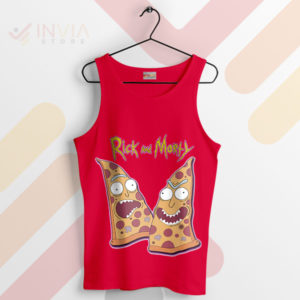 Wacky Pizza Face Rick and Morty Red Tank Top
