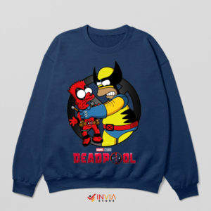 Wade in Springfield Bart and Homer Navy Sweatshirt