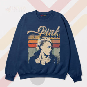 Walk Me Home Vintage Glam Pink Navy Sweatshirt