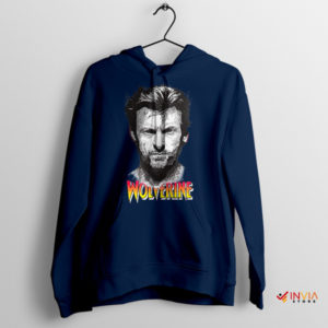 Warrior Hugh Jackman Vintage Wolverine Navy Hoodie