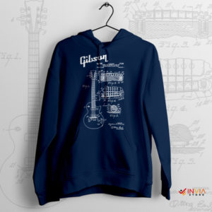 Wear for Music Gibson Guitar Blueprint Navy Hoodie