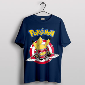 Winged Warrior Pikachu The Falcon Navy T-Shirt