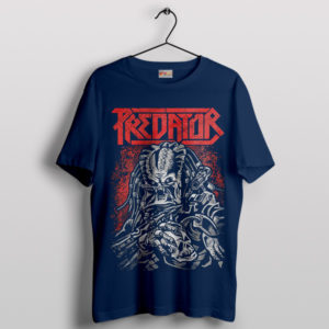 Yautja Metal Predator The Last Hunt Navy T-Shirt