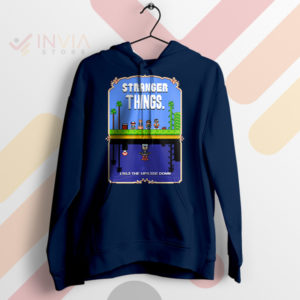 8-Bit Odyssey Mario Bros Stranger Things Navy Hoodie