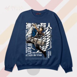 AOT Legendary Soldier Levi Ackerman Navy Sweatshirt