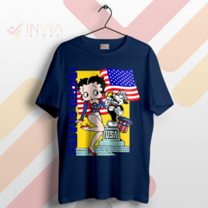 American Classic Betty Boop Art Navy T-Shirt