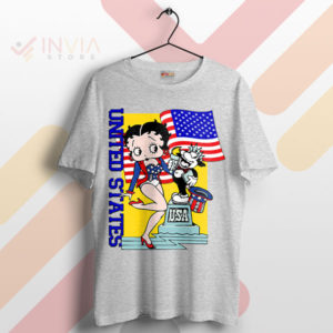 American Classic Betty Boop Art Sport Grey T-Shirt
