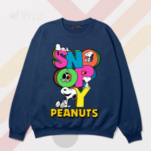 Art Snoopy's World Iconic Peanuts Navy Sweatshirt