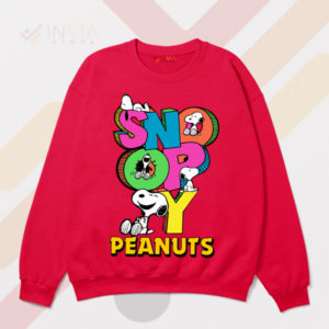 Art Snoopy's World Iconic Peanuts Red Sweatshirt