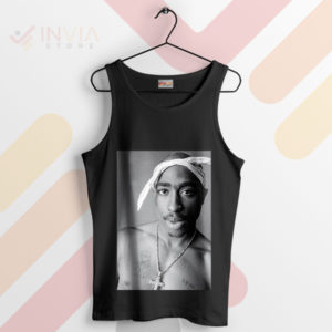 Art of the Icon Tupac Shakur Portrait Black Tank Top
