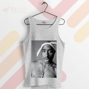 Art of the Icon Tupac Shakur Portrait Sport Grey Tank Top