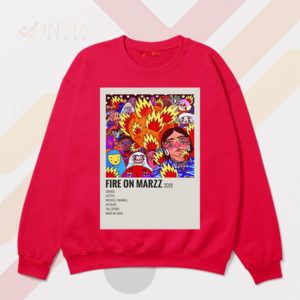 Beats Fire on Marzz Album Tracklist Red Sweatshirt