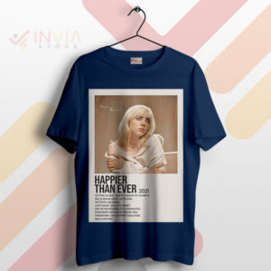 Billie Exclusive Happier Than Ever Tracklist Navy T-Shirt