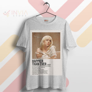 Billie Exclusive Happier Than Ever Tracklist Sport Grey T-Shirt