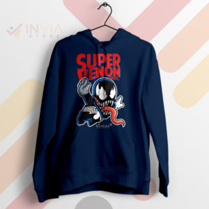 Bite-Sized Symbiote Mario Bros Venom Navy Hoodie
