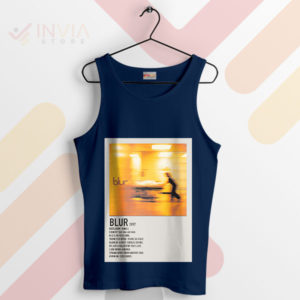 Blur '97 Album Tracklist Artwork Graphic Navy Tank Top