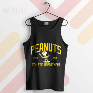 Charlie Brown's Victory Run Peanuts Black Tank Top