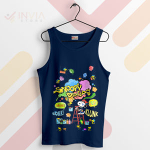 Chill Out with Snoopy Drops Graphic Navy Tank Top
