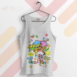 Chill Out with Snoopy Drops Graphic Sport Grey Tank Top