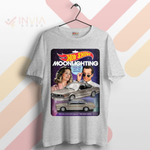 Classic Car Moonlighting Blue Moon Detective Sport Grey T-Shirt