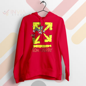 Classic Fun Tom and Jerry Streetwear Red Hoodie