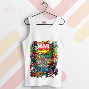 Comic Book Chaos Marvel Character White Tank Top