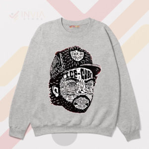 Cool as Ice Cube With Hat Graphic Sport Grey Sweatshirt