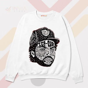 Cool as Ice Cube With Hat Graphic White Sweatshirt