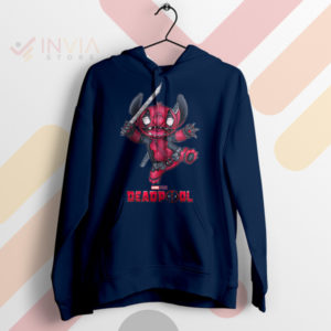 Deadly Stitched Stitchpool Deadpool Navy Hoodie