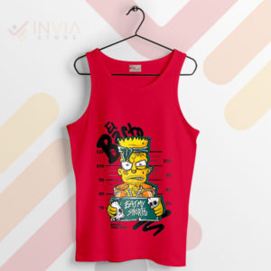 El Barto Eat My Shorts Mugshot Red Tank Top