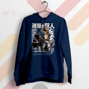 Elite Scout Eren Yeager Merch AOT Navy Hoodie