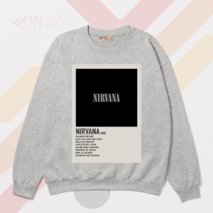 Exclusive Nirvana 2002 Albums Tracklist Sport Grey Sweatshirt