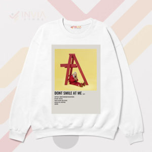 Express Yourself Don't Smile at Me White Sweatshirt