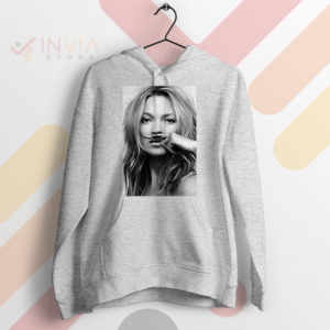 Fashion Statement Kate Moss Mustache Sport Grey Hoodie