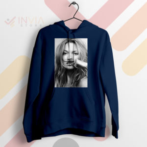 Fashion Statement Kate Moss Navy Mustache Hoodie
